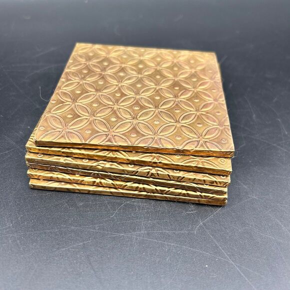Pressed Copper Vintage Coasters - Picture 2 of 7